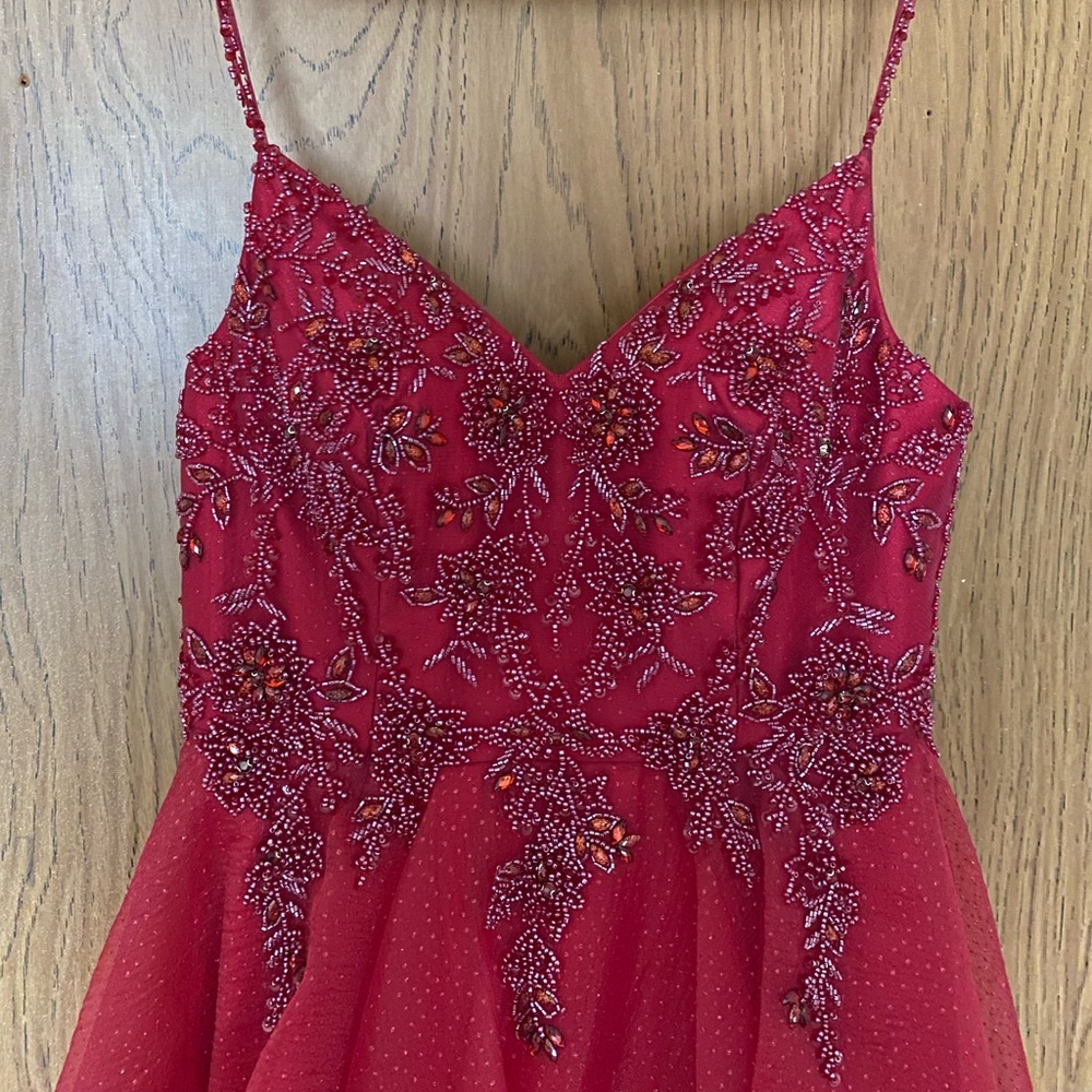 Size 8 , red, prom or henna night dress, handmade
